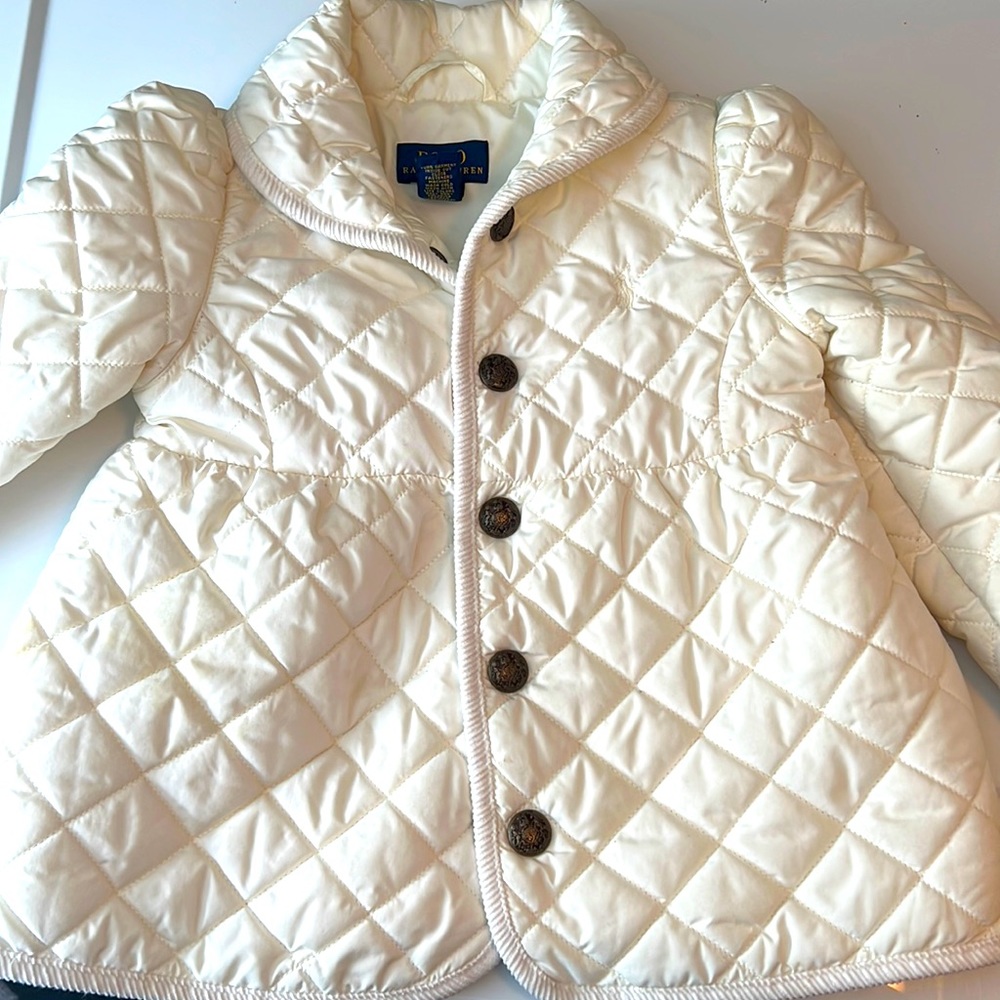 Polo Ralph Lauren 3T girls quilted coat-off white